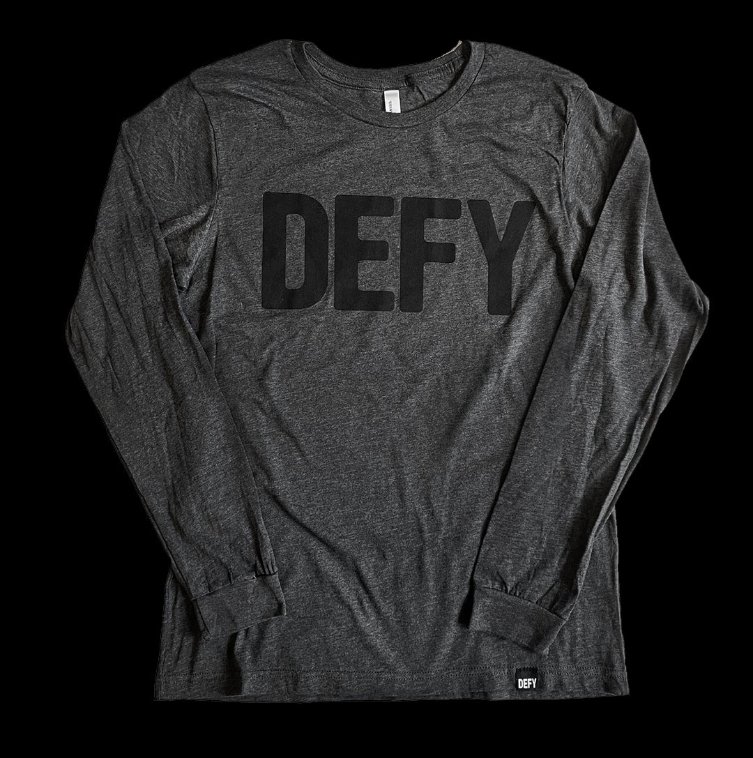 DEFY Tee / Dark Grey Heather Long Sleeve - Image 5