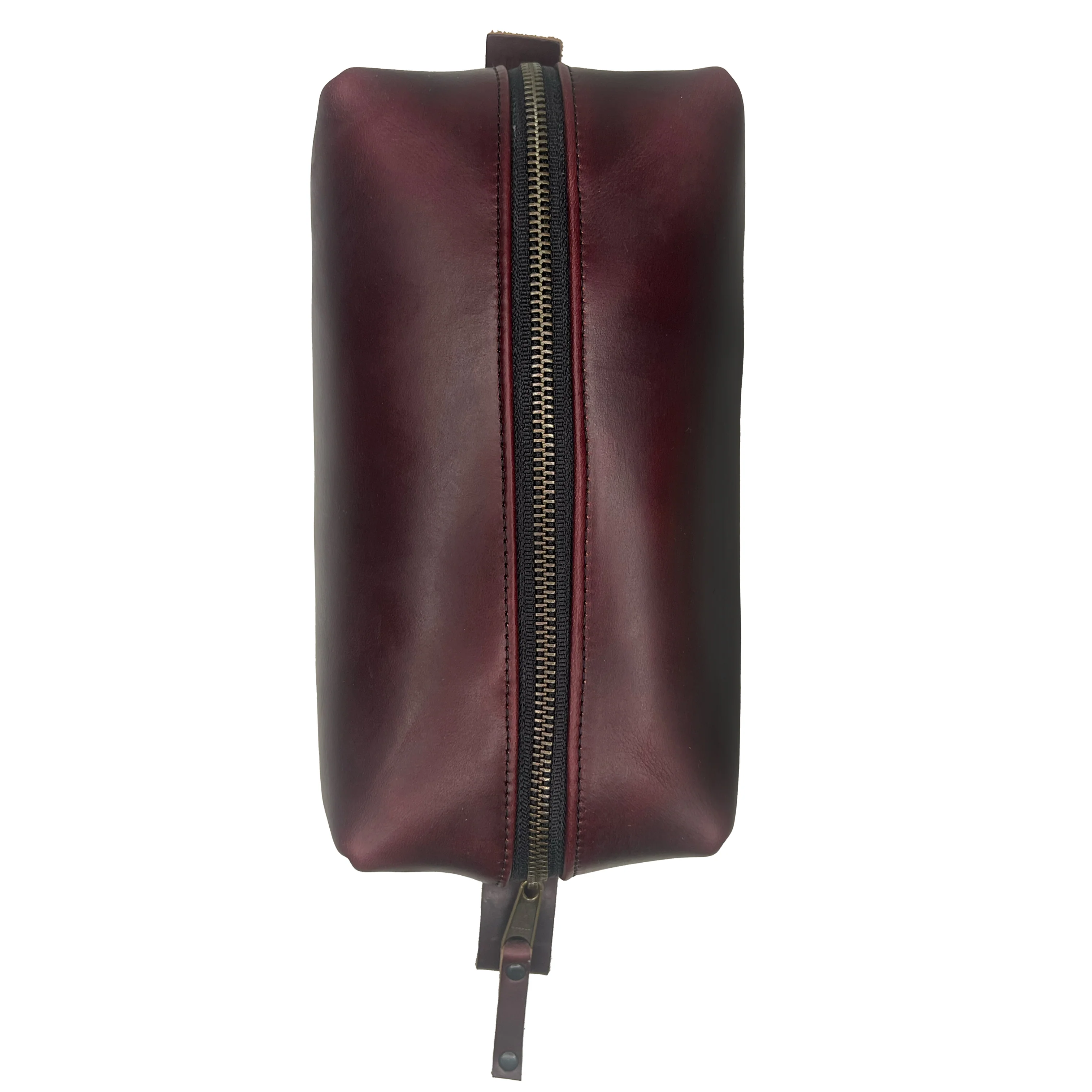 Dopp Kit / Horween Oxblood Chromexel® Leather x  Japanese Train Conductor Denim - Image 7