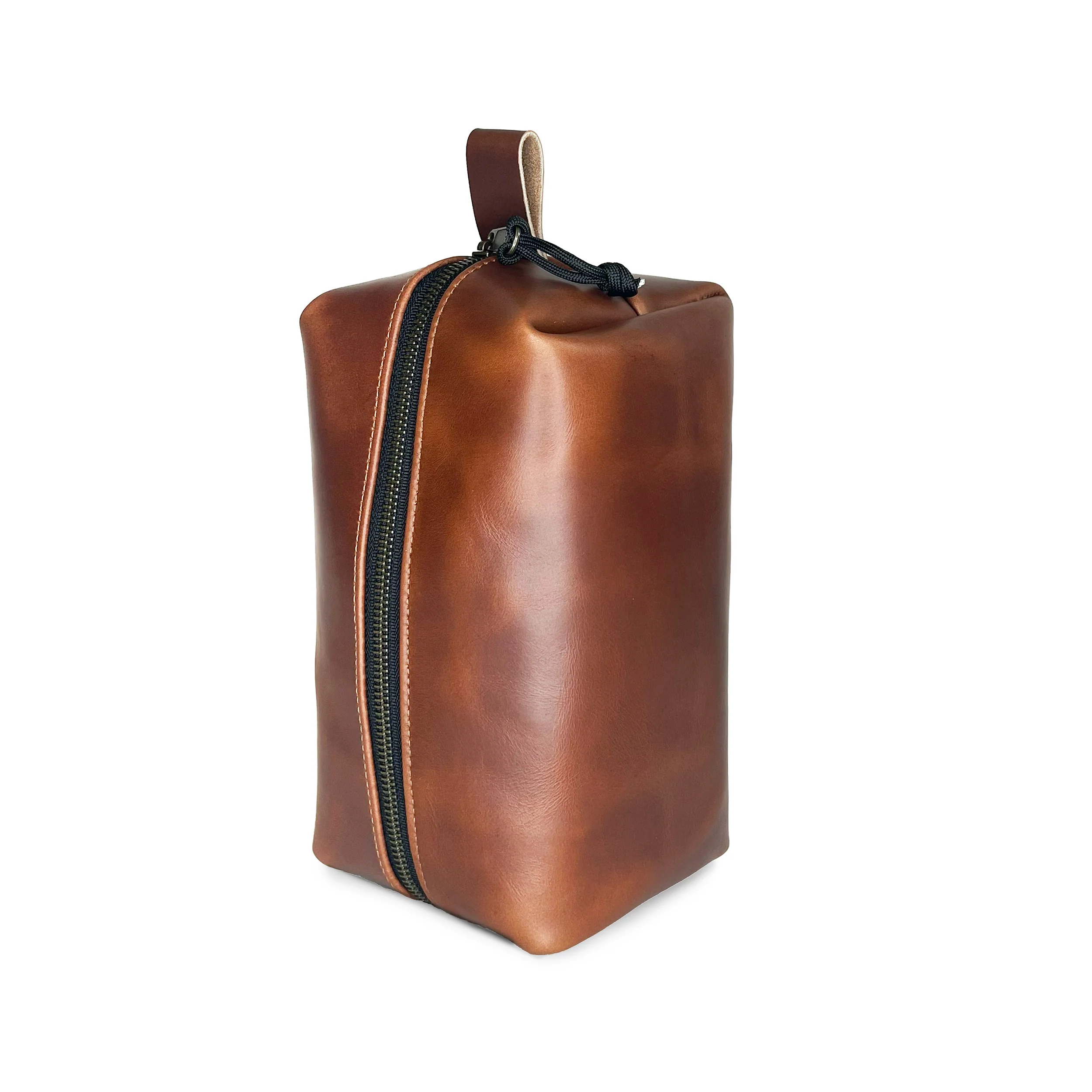 Dopp Kit / Horween Whiskey Cavalier Leather x TexWax™ Autumn Plaid Wax Canvas - Image 9