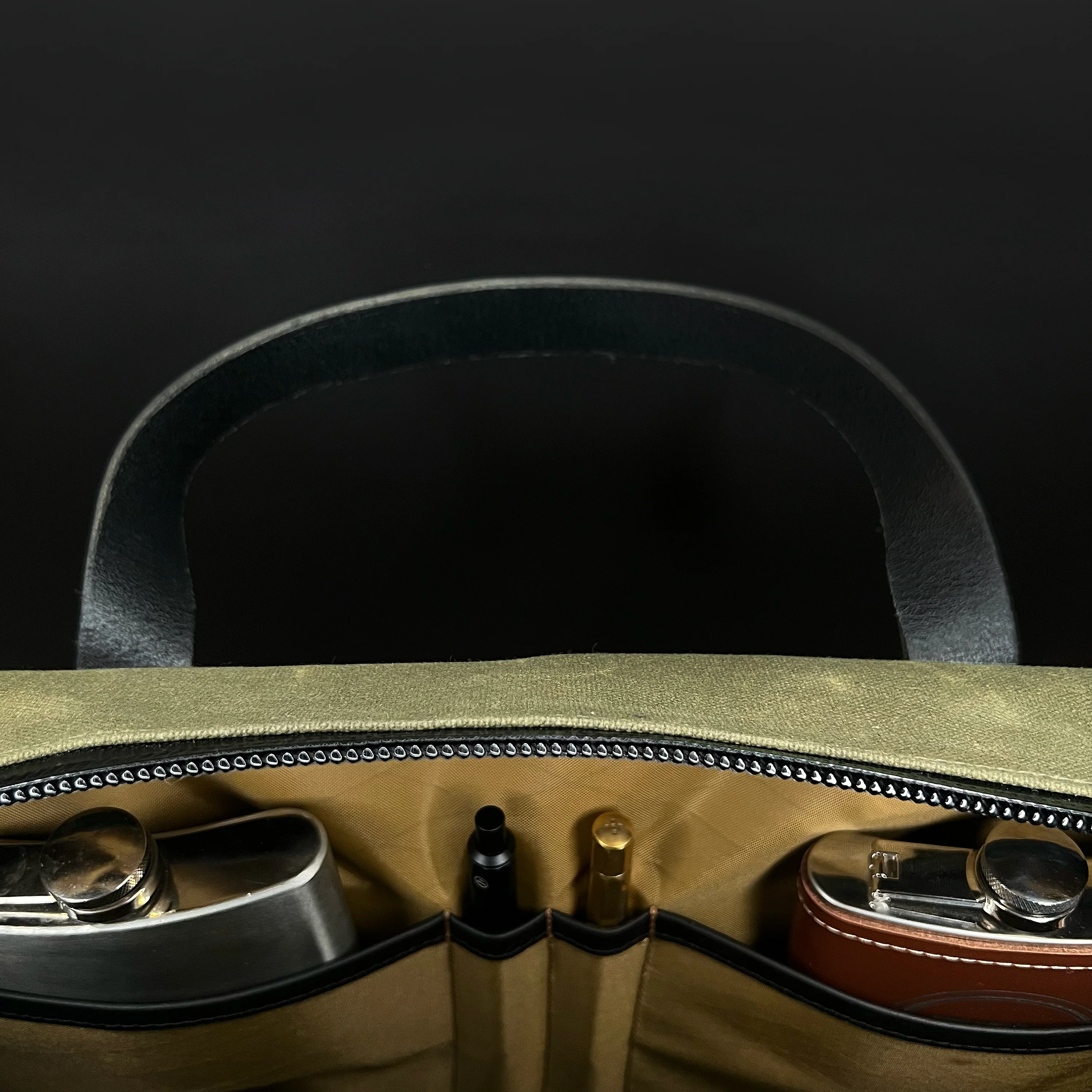 Epic 48 Hour Briefcase / Military Tent Inspired OD Wax Canvas x Coyote X-Pac™ Edition / Ships in 6-10 Weeks - Image 5