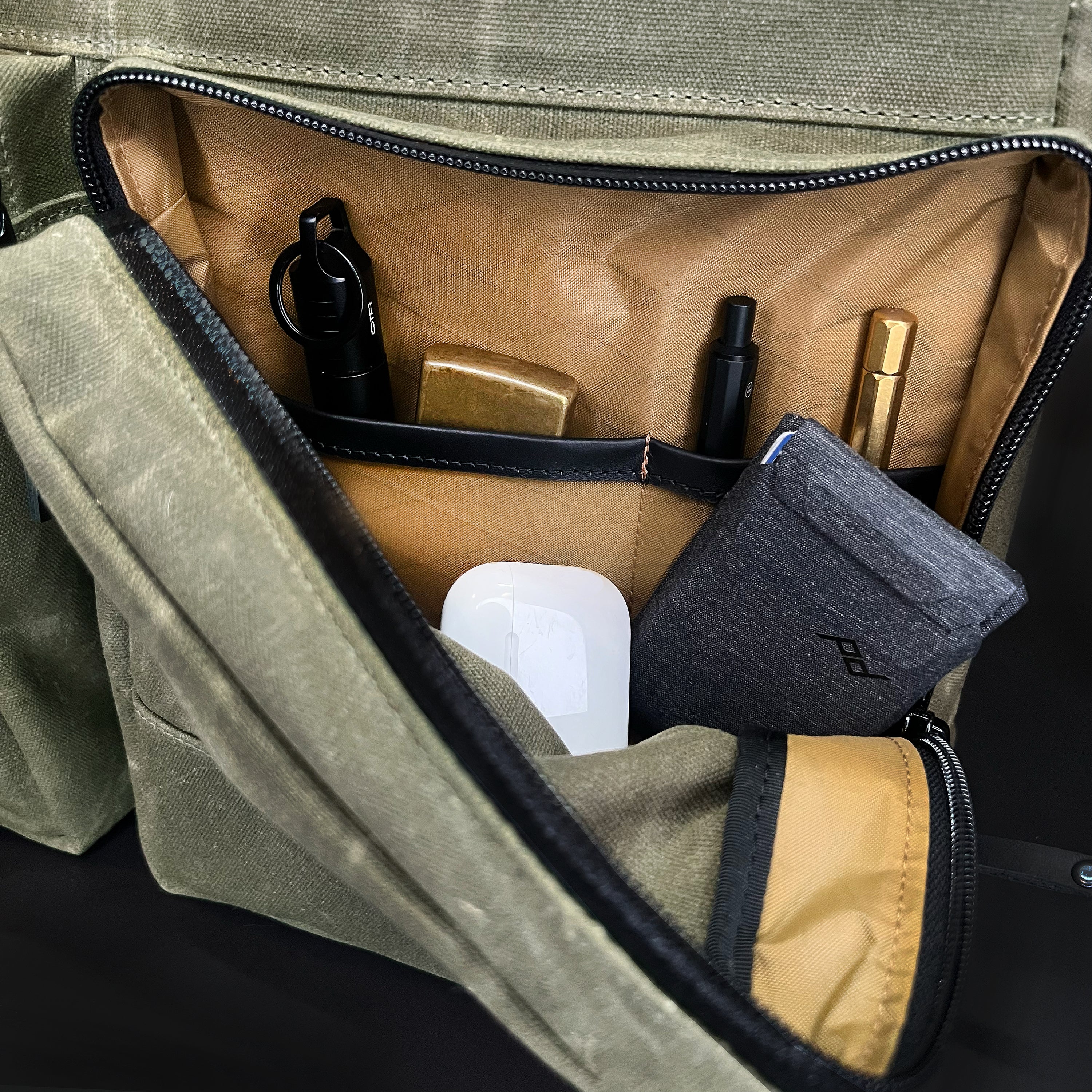 Epic 48 Hour Briefcase / Military Tent Inspired OD Wax Canvas x Coyote X-Pac™ Edition / Ships in 6-10 Weeks - Image 7