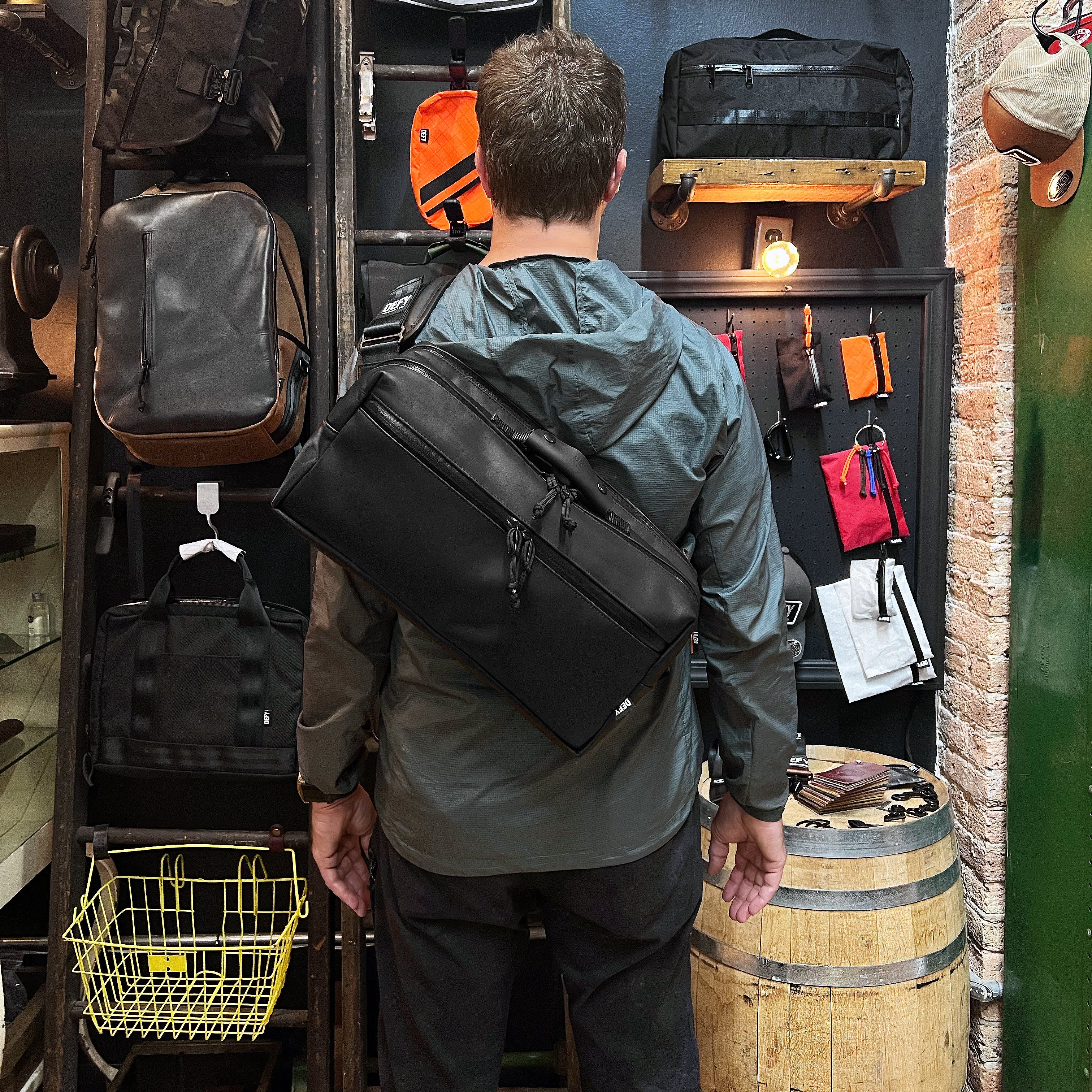 Insidious Sling / Horween Austin Calf Leather x TexWax™ Buffalo Plaid Wax Canvas / Last 1 - Image 15