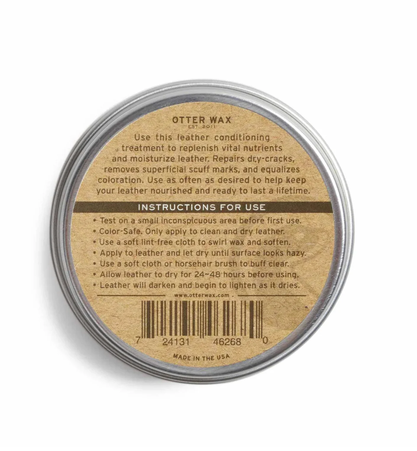 Otter Wax Leather Salve Conditioner / All Natural / Made in Portland - Image 3