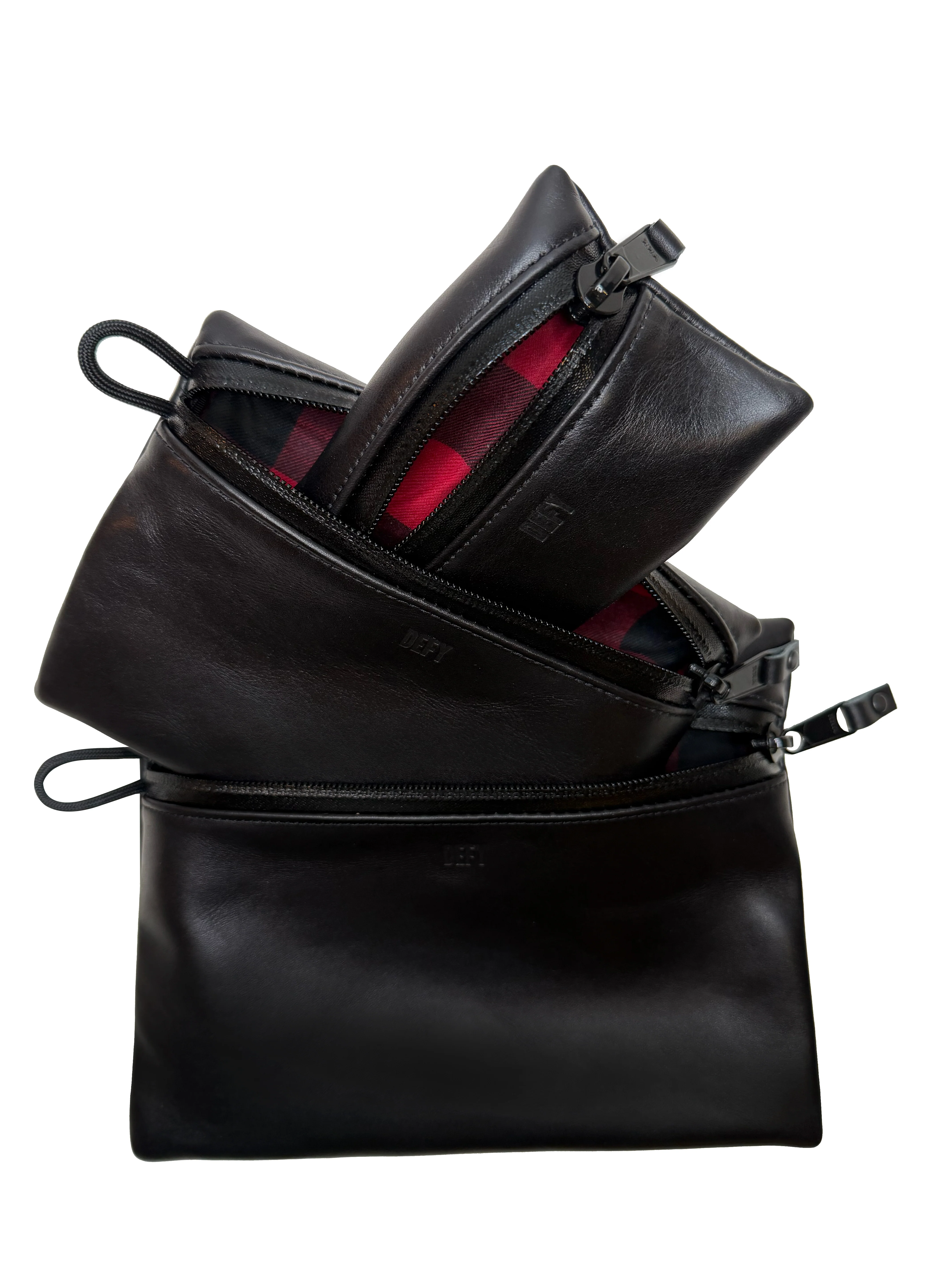 Project Horween Essex Rookery Leather x TexWax™ Buffalo Plaid Wax Canvas 3 Pouch Bundle / Last 1 - Image 2