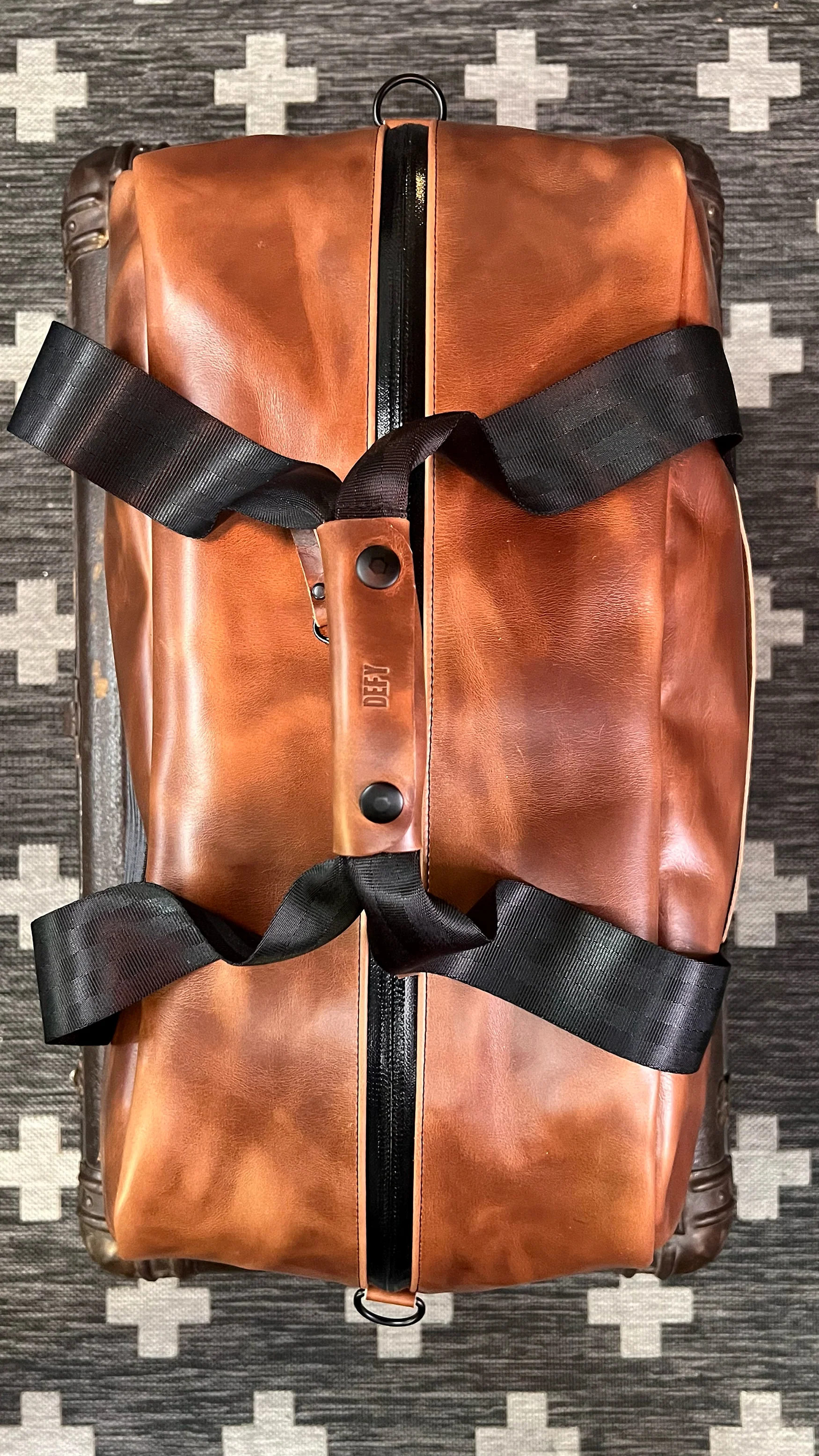 Bundle: R&R Weekender Horween Whiskey Cavalier Leather x TexWax™ Buffalo Plaid Wax Canvas / Ships in 6-10 Weeks - Image 4