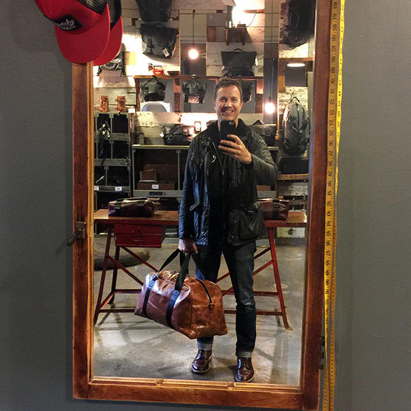 Bundle: R&R Weekender Horween Whiskey Cavalier Leather x TexWax™ Buffalo Plaid Wax Canvas / Ships in 6-10 Weeks - Image 5