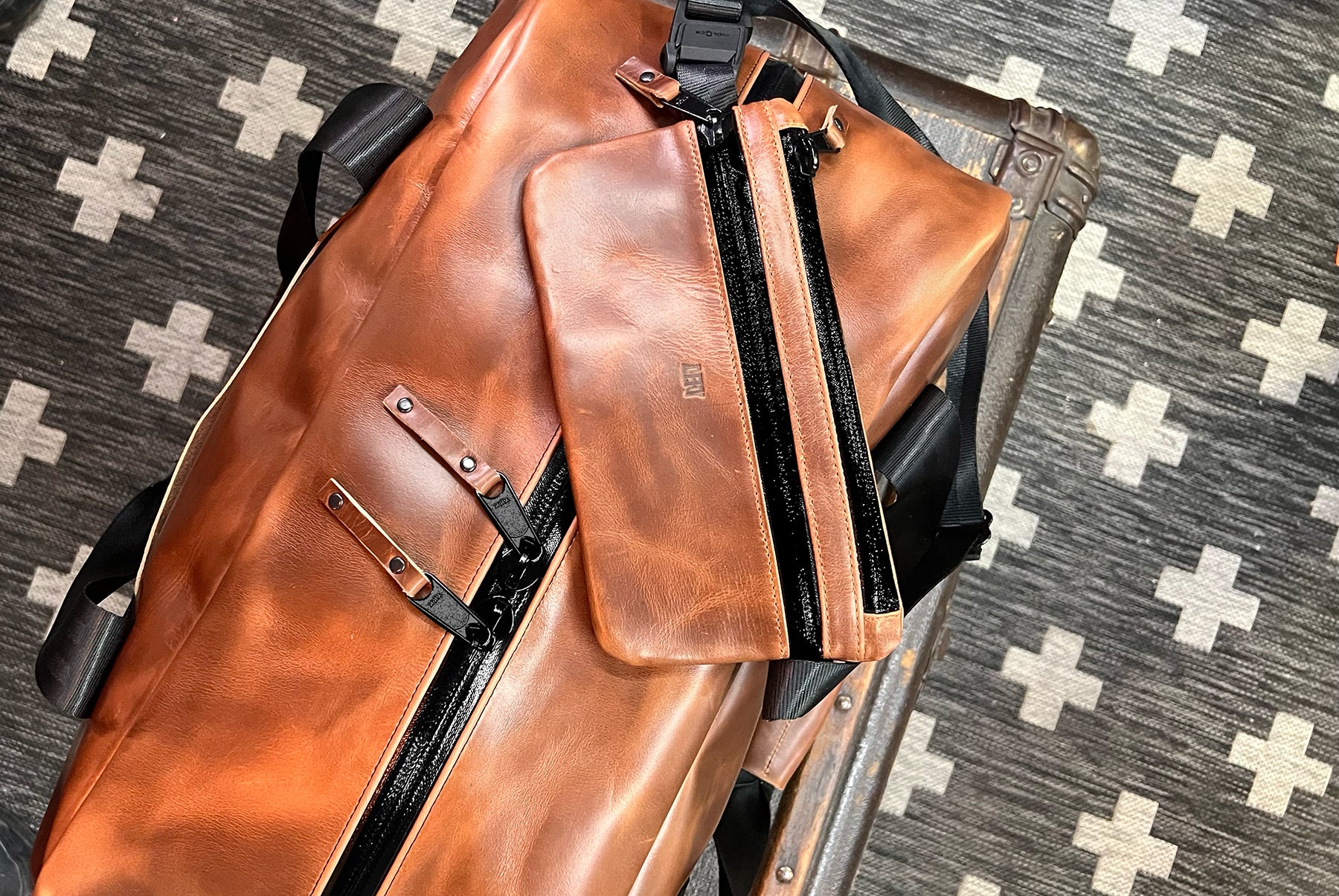 Bundle: R&R Weekender Horween Whiskey Cavalier Leather x TexWax™ Buffalo Plaid Wax Canvas / Ships in 6-10 Weeks - Image 6