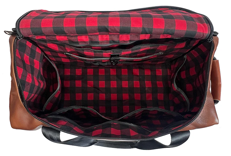 The Rover Backpack / Horween Whiskey Cavalier Leather x Buffalo Plaid Wax Canvas / Last 1 - Image 4