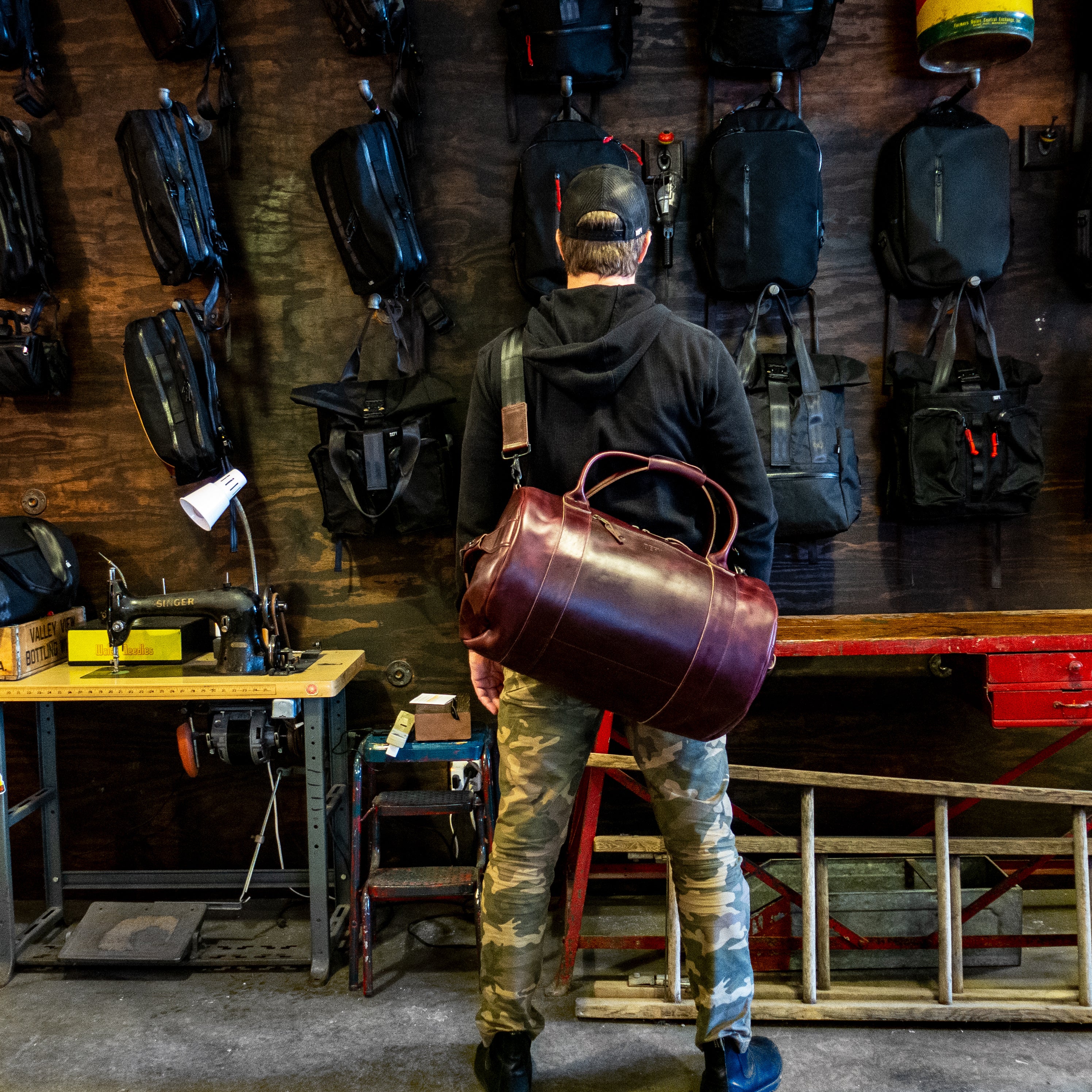 The Ultimate Overnighter / Horween OxBlood Leather / Autumn Plaid Lining Bundle / Last 1 - Image 8
