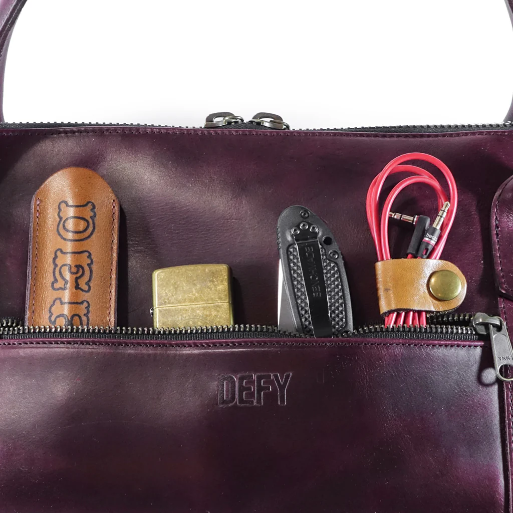 The Ultimate Overnighter / Horween OxBlood Leather / Autumn Plaid Lining Bundle / Last 1 - Image 9