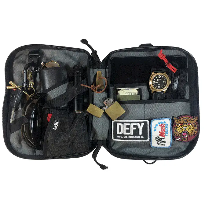 The Void Horween Cavalier Whiskey Leather x Ballistic Nylon Admin Pouch | Large - Image 2