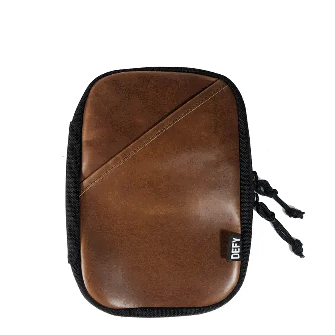 The Void Horween Cavalier Whiskey Leather x Ballistic Nylon Admin Pouch | Large - Image 4