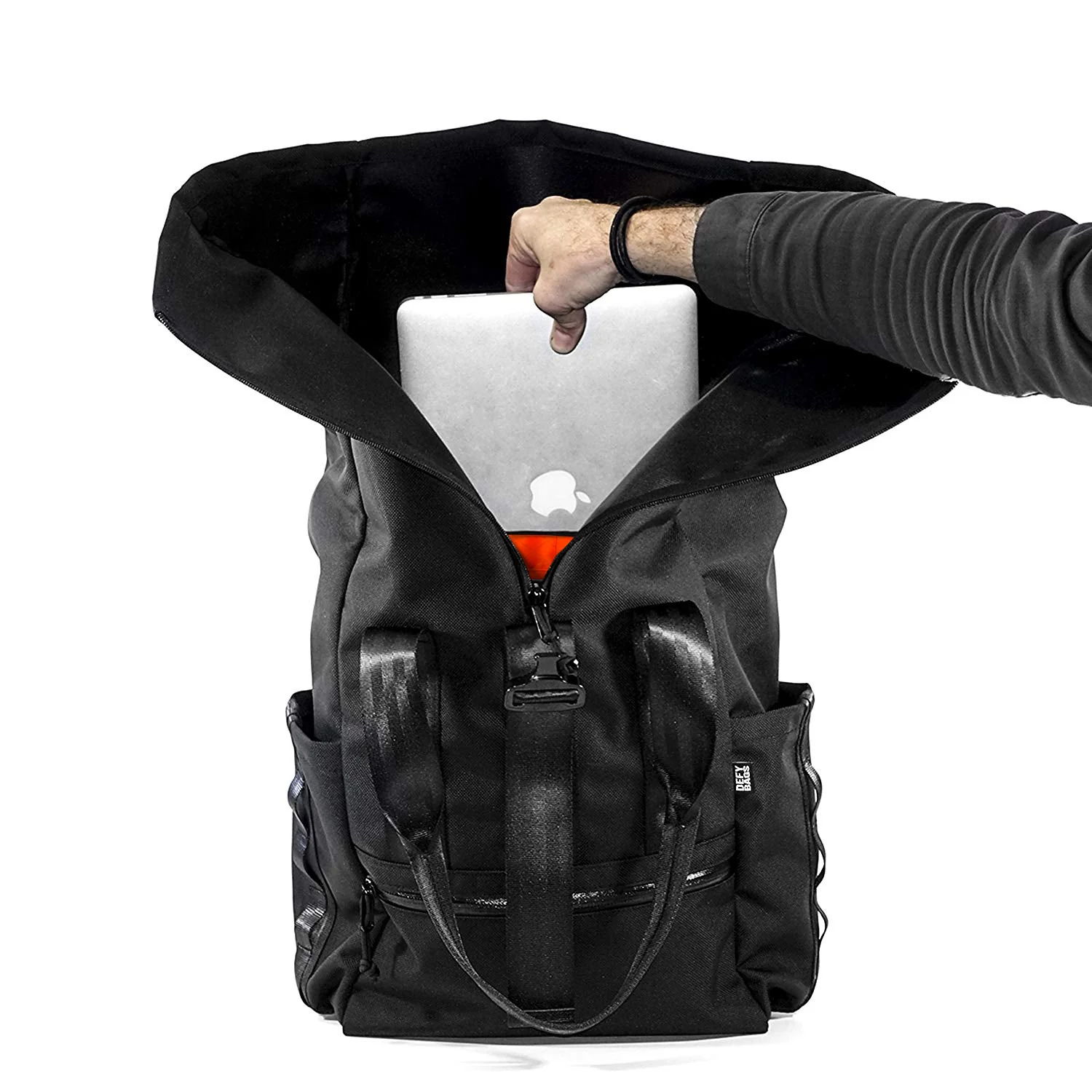 VerBockel Rolltop Backpack 2.0 'Un-Zipped' / Black Ballistic Nylon x ECOPAK™ EPX ’Fire Edition’ / Ships in 6-10 Weeks - Image 11