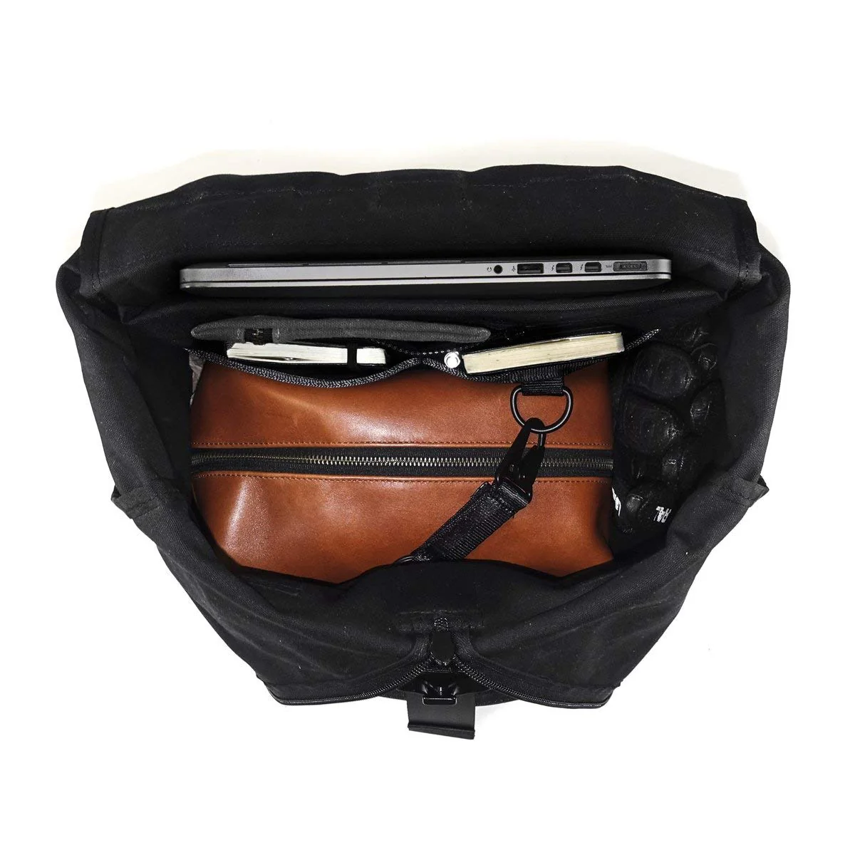 VerBockel Roll Top Backpack 2.0 'Un-Zipped' / Black TexWax™ Canvas / Ships in 6-10 Weeks - Image 12