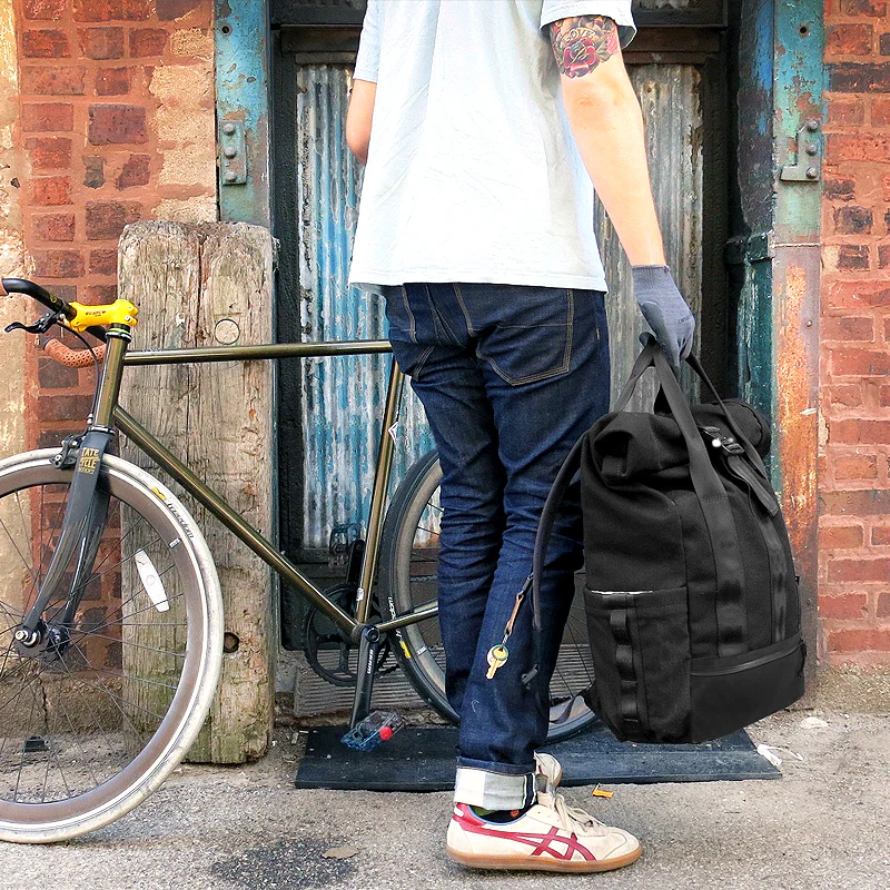VerBockel Roll Top Backpack 2.0 'Un-Zipped' / Black TexWax™ Canvas / Ships in 6-10 Weeks - Image 15