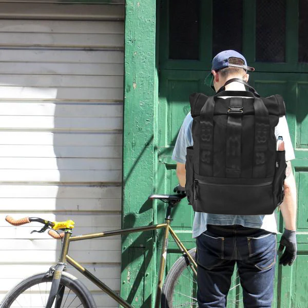VerBockel Roll Top Backpack 2.0 'Un-Zipped' / Black TexWax™ Canvas / Ships in 6-10 Weeks - Image 16
