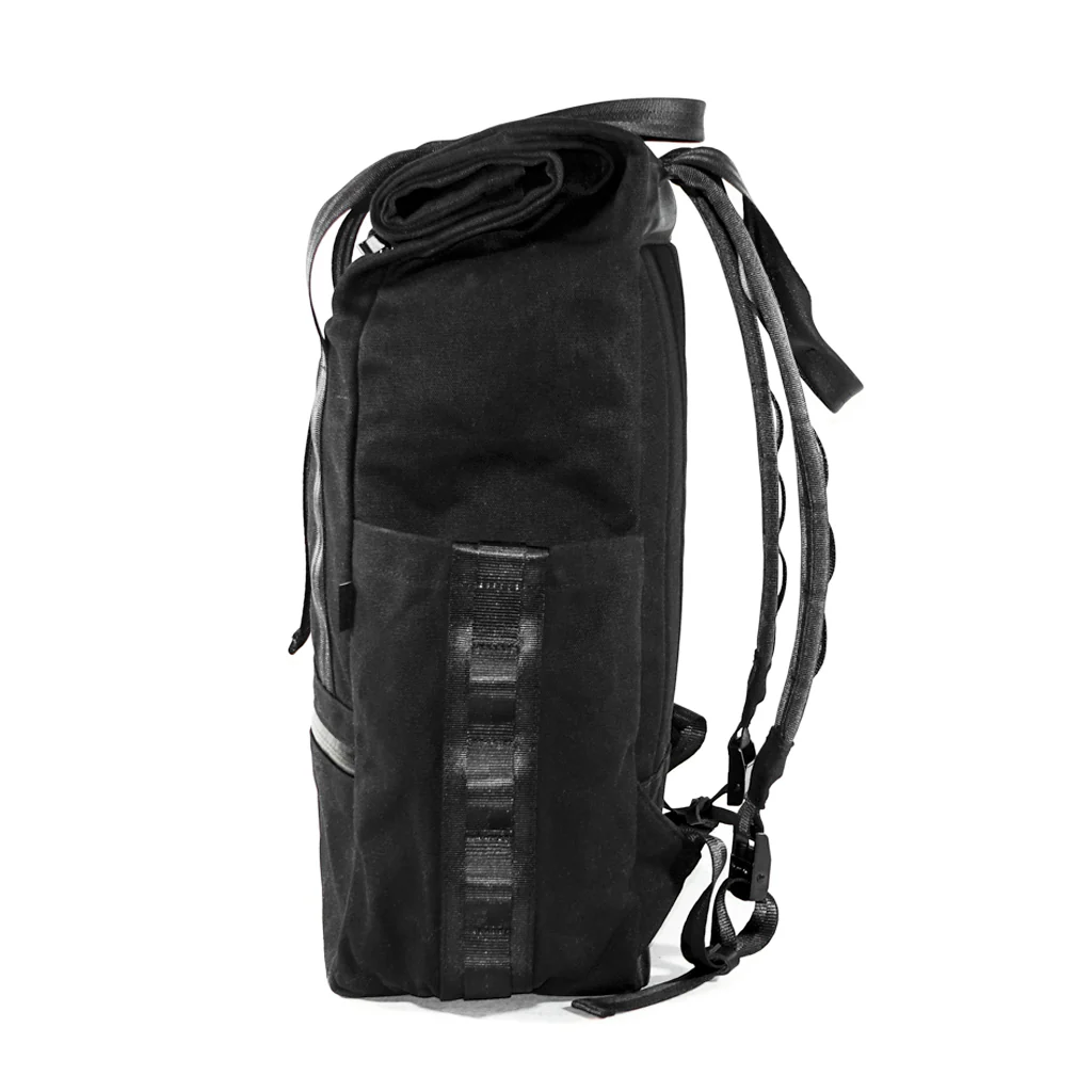 VerBockel Roll Top Backpack 2.0 'Un-Zipped' / Black TexWax™ Canvas / Ships in 6-10 Weeks - Image 3