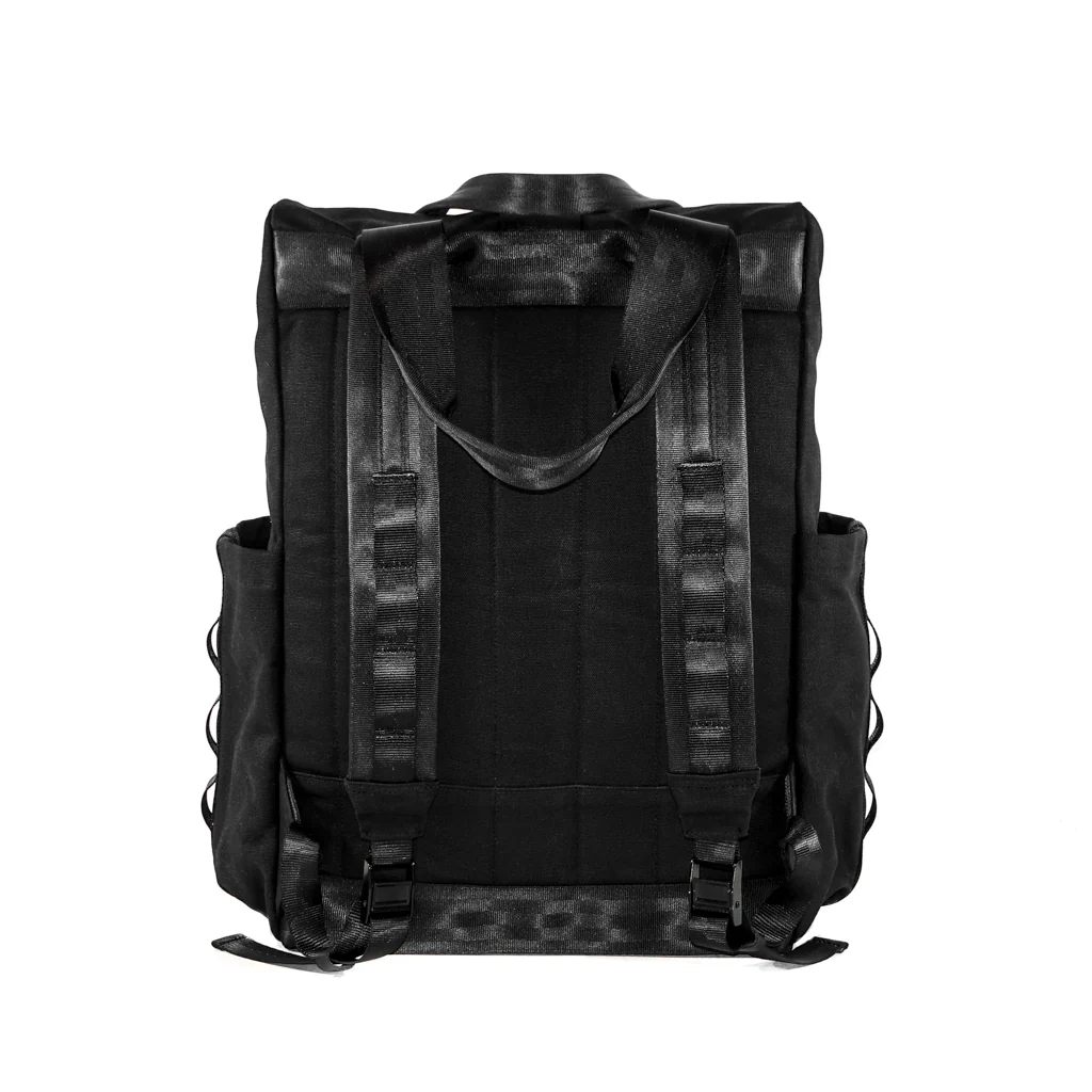 VerBockel Roll Top Backpack 2.0 'Un-Zipped' / Black TexWax™ Canvas / Ships in 6-10 Weeks - Image 4